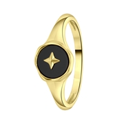 Ring, 925 Silber, vergoldet, schwarzer Achat (1065599)