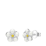Zilveren oorknoppen bloem enamel (1065617)