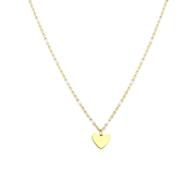 Halskette, Edelstahl, vergoldet, mit Herzanhänger, weiß (1065773)