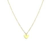 Stalen goldplated ketting met hanger hart wit (1065773)