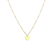 Halskette, Edelstahl, vergoldet, mit Herzanhänger, violett (1065785)