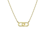 Halskette für Damen, 375 Gold, mit doppeltem Büroklammer-Anhänger (1066073)
