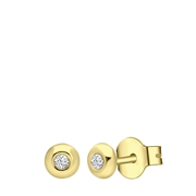 Zilveren goldplated oorbellen met zirkonia 2mm (1066136)