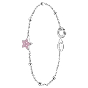 Zilveren armband ster enamel roze (1065607)