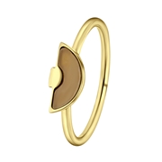 Gerecycleerd stalen 18 karaat goldplated ring rozenkwarts (1065828)