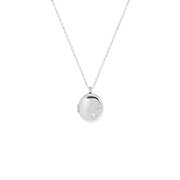 Zilveren ketting&hanger medaillon zirkonia (1064082)