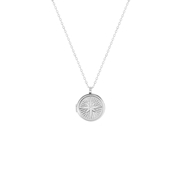 Zilveren ketting&hanger medaillon zirkonia (1064084)