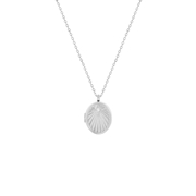 Zilveren ketting&hanger medaillon zirkonia (1064088)
