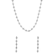 Zilverkleurige bijoux set met steentjes (1064306)