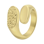 Gerecycled stalen 18 karaat goldplated ring zola (1064334)