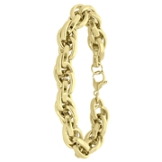 Gerecycled stalen 18 karaat goldplated armband Lilou (1064357)