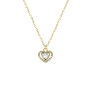 Goldfarbene Bijoux-Halskette, Herz mit Steinchen (1064504)