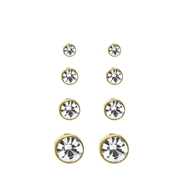 Goudkleurig bijoux oorbellen set met knopjes (1064506)
