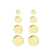 Goudkleurig bijoux oorbellen set met knopjes (1064508)