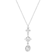 Silberfarbene Bijoux-Halskette, mit Steinchen (1064515)
