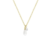 Goldfarbene Bijoux-Halskette im Set mit Perle (1064526)