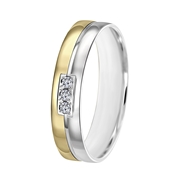 ring, 14K 585 Bicolor Gold Damen Ehering 4mm Vera TW 459 (1064655)
