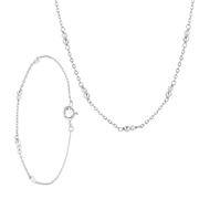 Zilveren set ketting en armband zoetwaterparel (1064669)