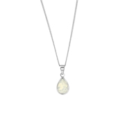 Zilveren ketting met hanger druppel kristal opal (1064720)