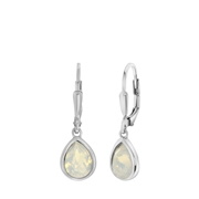 Zilveren oorhangers druppel met kristal opal (1064725)