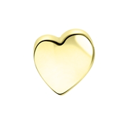 Gerecycleerd stalen goldplated charm hart (1064790)