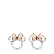 Zilveren Disney Minnie oorbellen roseplated strik (1064844)