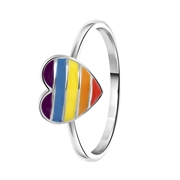 Zilveren ring hart regenboog K3 (1065123)