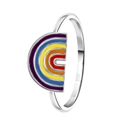 Zilveren ring enamel regenboog K3 (1065135)