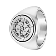 Stalen heren ring kompas (1065164)
