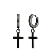 Ohrringe für Herren, Edelstahl, Anhänger, Kreuz, Antik-Stil (1065193)