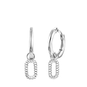 Zilveren oorringen met hanger twisted (1065321)