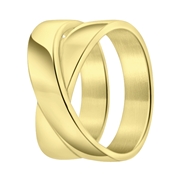 Gerecycleerd stalen 18 karaat goldplated ring trinette (1064330)