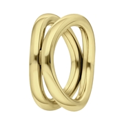 Gerecycled stalen 18 karaat goldplated ring Amandine (1064336)
