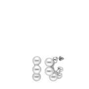 Zilverkleurige bijoux oorbellen met immitatieparel (1066187)