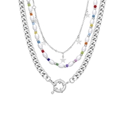 Silberfarbene Bijoux-Halsketten, Perle (1066247)