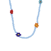 Lichtblauw bijoux choker met bloem (1066260)