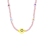 Roze bijoux choker met smiley (1066267)