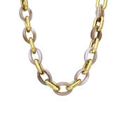 Goldfarbene Bijoux-Halskette, beigefarbene Gourmetglieder (1066297)
