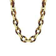 Goldfarbene Bijoux-Halskette, Leopardenmuster, Gourmetglieder (1066301)