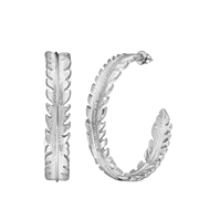 Zilverkleurige bijoux oorring bewerkt (1066320)