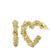 Goudkleurige bijoux oorring hart bewerkt (1066321)