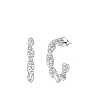 Zilverkleurige bijoux oorringen gedraaid (1066328)