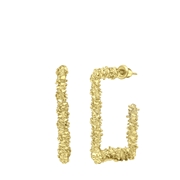 Goudkleurige bijoux oorringen rechthoek (1066337)