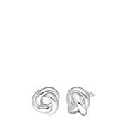 Zilverkleurige bijoux oorknoppen met knoop (1066384)