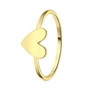 Gerecycled zilveren goldplated ring hart (1066471)