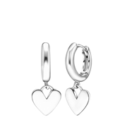 Gerecycled zilveren oorbellen hart (1066472)