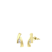 Zilveren goldplated oorbellen mat/glans zirkonia (1066576)