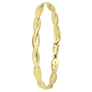Gerecycled zilveren goldplated armband gedraaid (1066625)