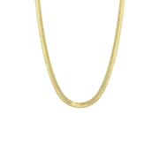 Flache Halskette, 925 Silber, vergoldet, schön bearbeitet (1066628)