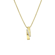 Halskette, 925 Silber, vergoldet, matt/glänzend, Zirkonia (1066634)